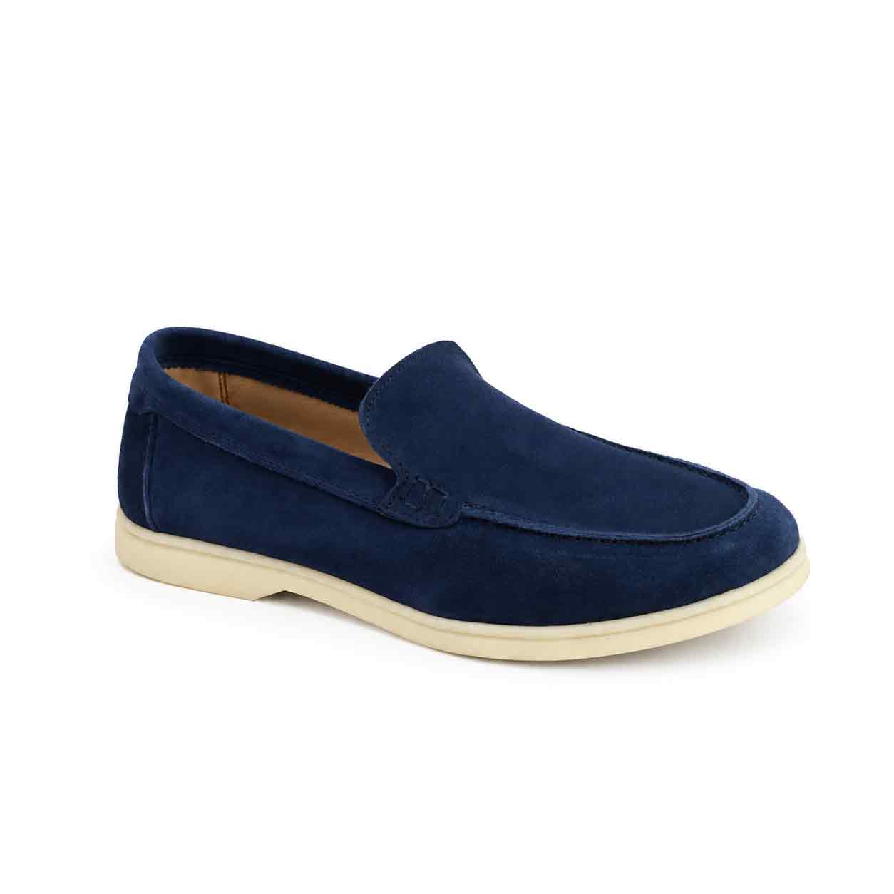 Mocassin pour homme 112  Bleu daim .......... Mocassin homme Maroc